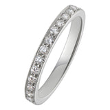Vintage style diamond and white gold wedding band