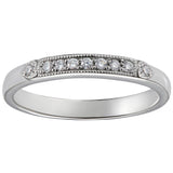Diamond vintage wedding band in white gold