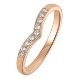 Diamond wishbone wedding ring in 18ct rose gold