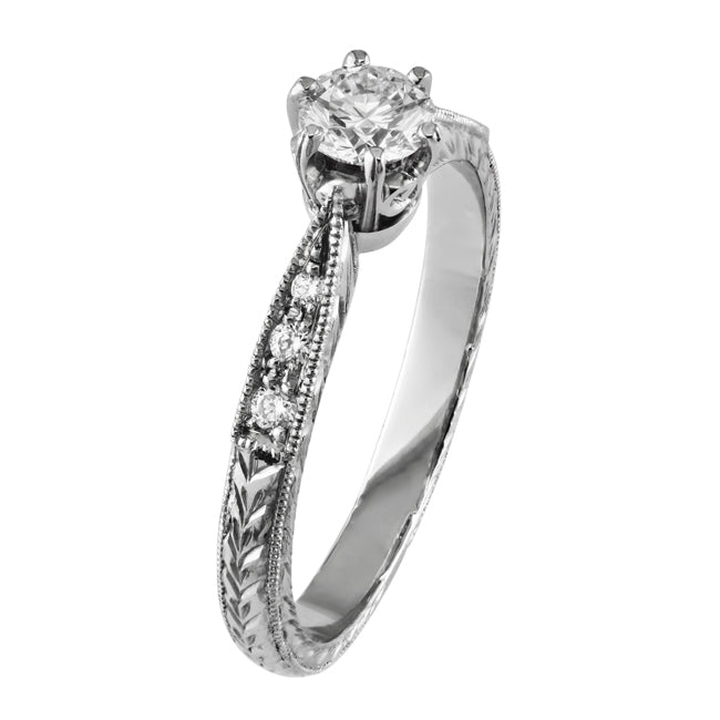 Engraved Diamond Ring