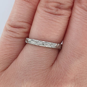 Platinum Engraved Wedding Ring | Vintage Bridal Set – The London ...