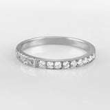 2.5mm engraved white gold diamond wedding ring in paisley pattern