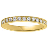 Fifteen diamond wedding band in yellow gold