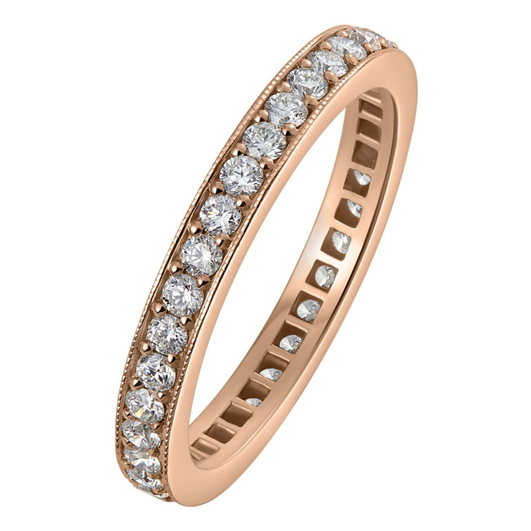 Full diamond wedding or eternity ring in rose gold