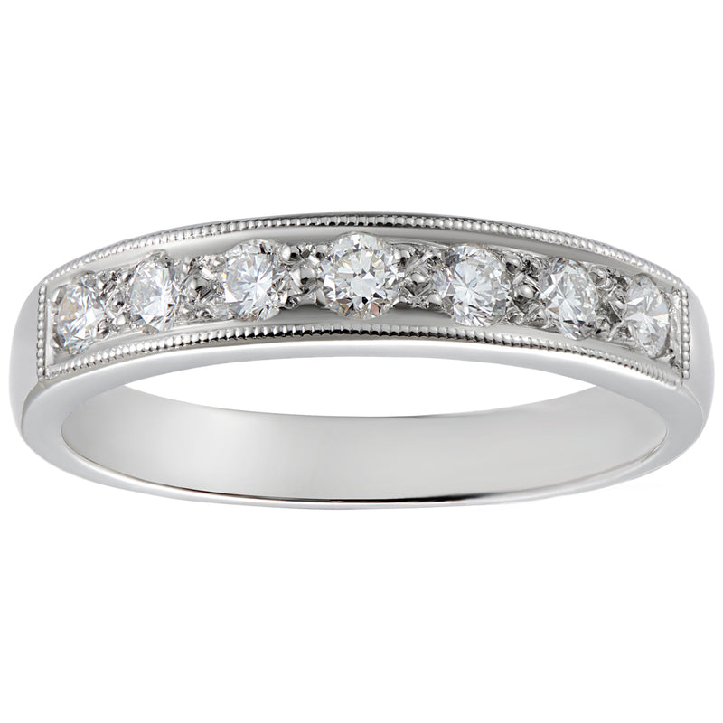 18k White Gold 7 Stone Diamond Eternity Ring - Handmade Diamond Jewellery  by Blackman of Dublin