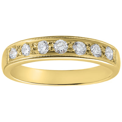 7-stone half carat diamond wedding ring or eternity ring in 18ct yellow gold