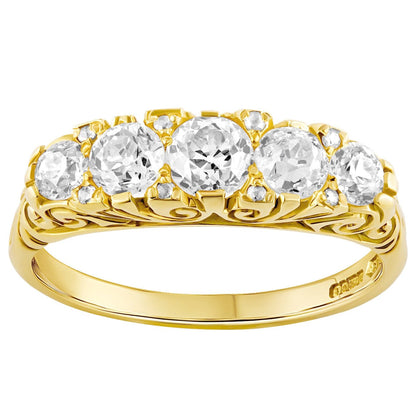 Half hoop diamond engagement ring in 18ct yellow gold. made in Hatton Garden