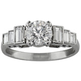 Lab grown Art Deco diamond engagement ring with stepped shoulders