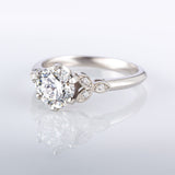Lab grown diamond ring with Edwardian floral lab grown diamonds