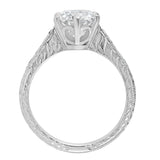 Lab grown diamond ring UK round lab diamond with engraved platinum band