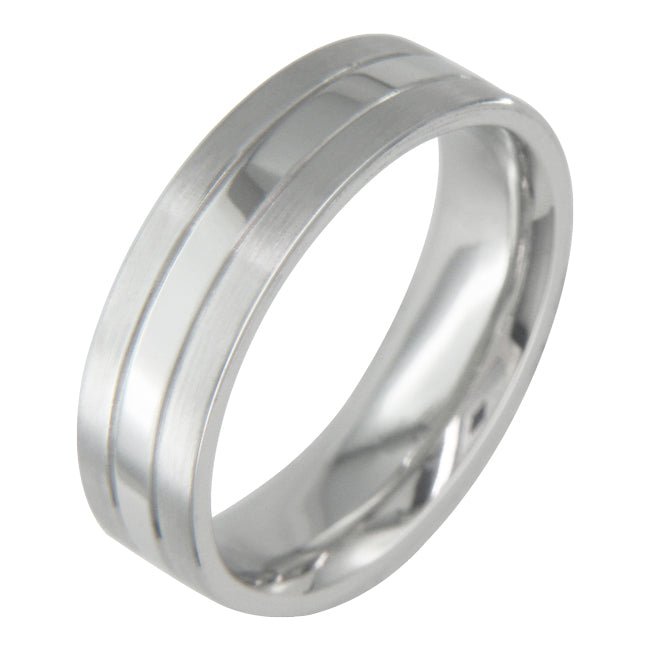 Back Plated Rings Laser Groove 6mm Platinum Ring with Matt & Polished Finish – The London ...