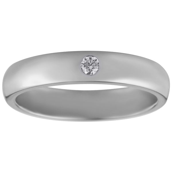 Men's round diamond wedding ring in platinum
