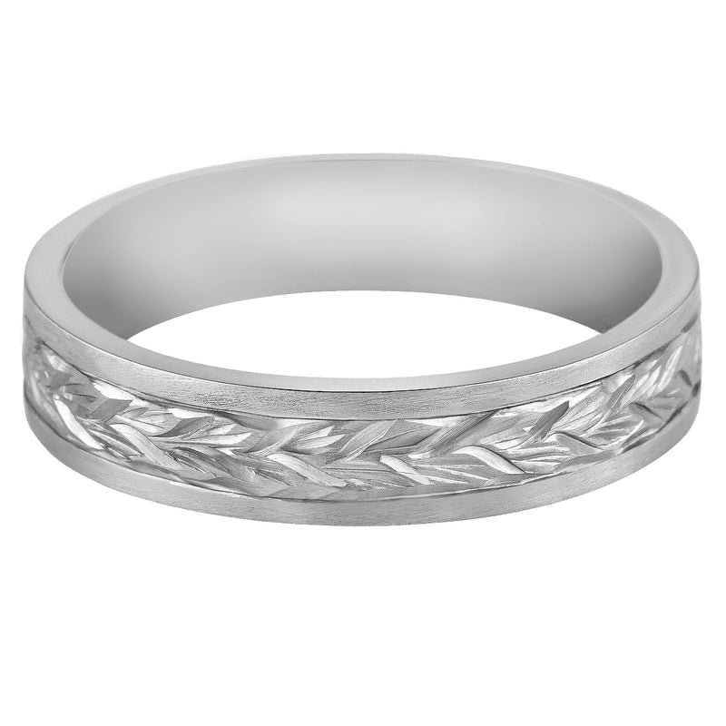 Nature-inspired wedding ring in platinum