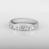 Orange blossom engraved band in platinum for his and hers wedding set