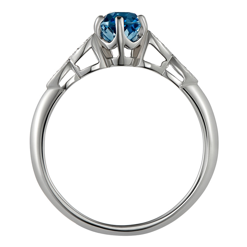 Aquamarine 19th wedding anniversary ring and March birthstone ring