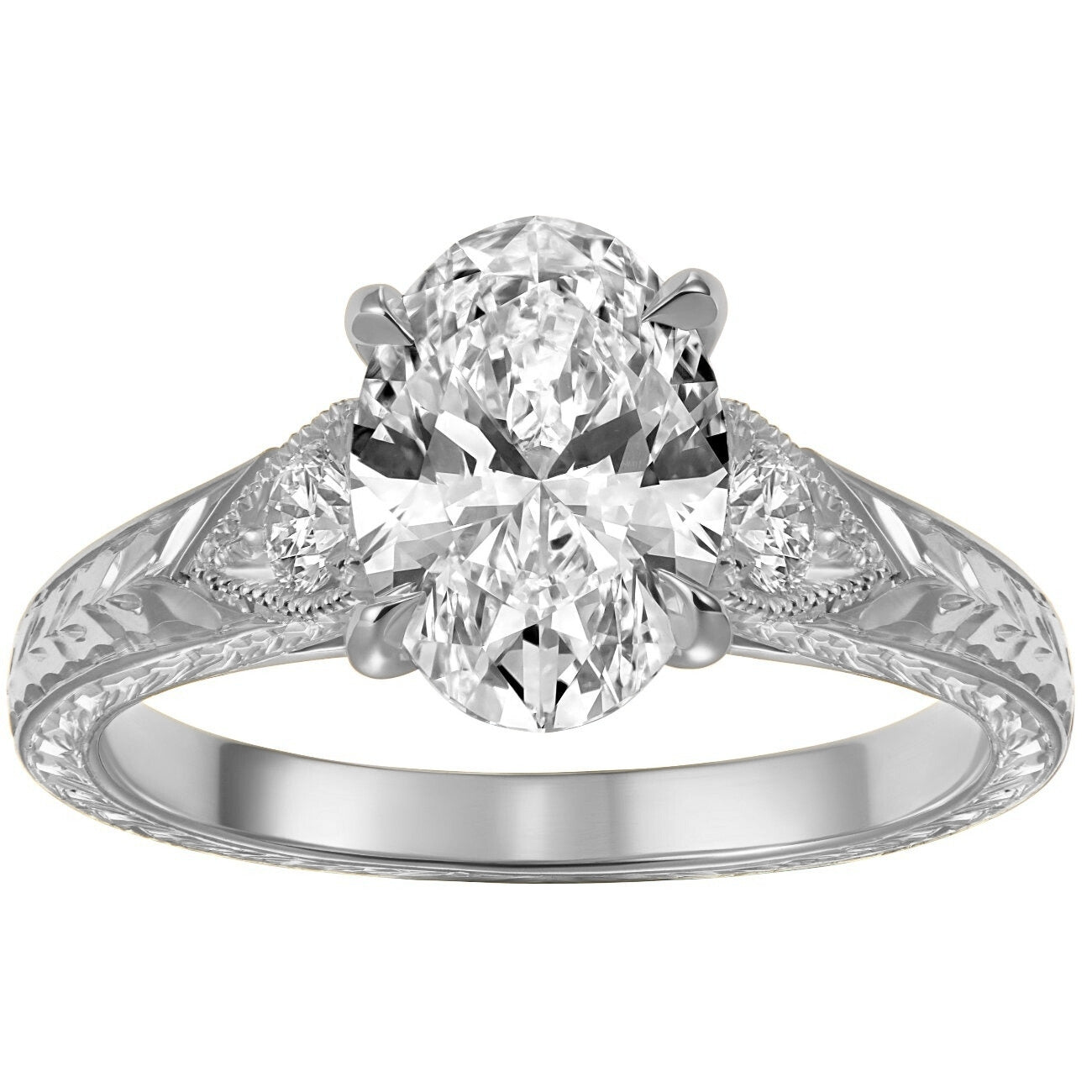 Reto Ring Lab Vintage Lab Grown Diamond Engagement Ring | London Victorian Ring – The ...