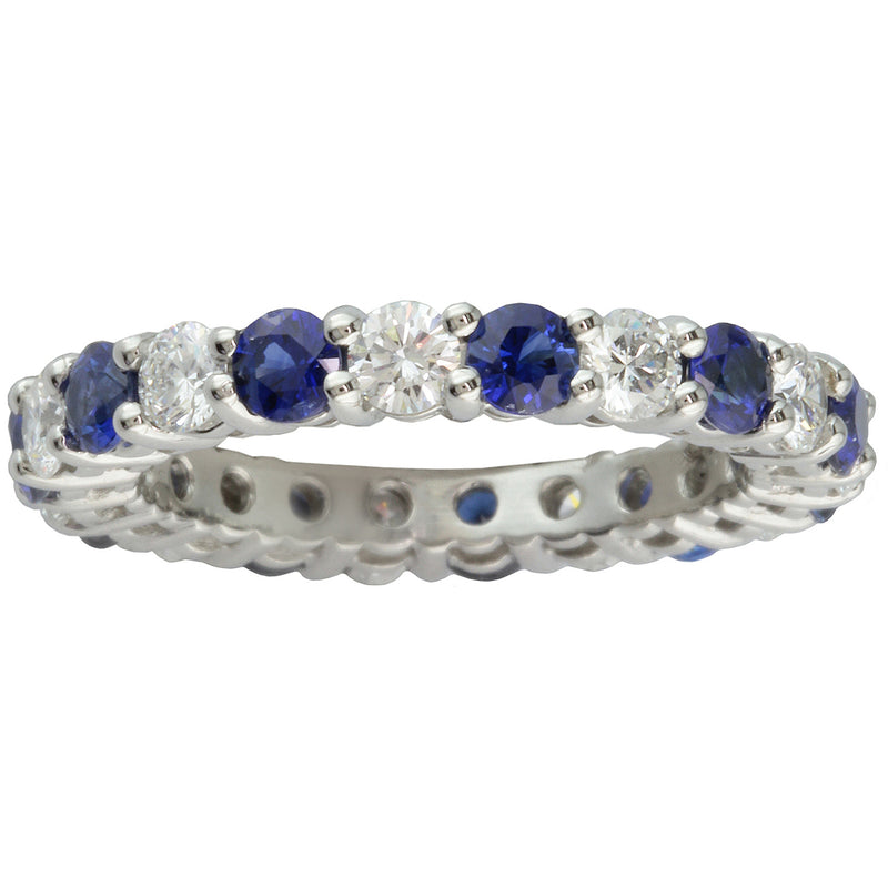 Julianna B 10K White Gold London Blue Topaz Eternity Ring | Charm Diamond  Centres