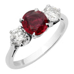 Ruby and diamond trilogy ring