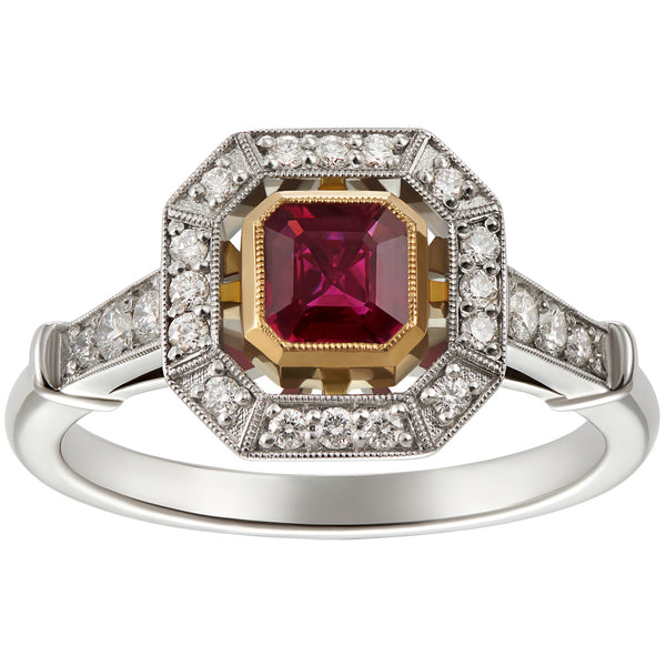 Art Deco ruby engagement ring