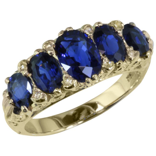Five Stone Sapphire Half Hoop Ring