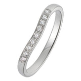 shaped diamond wedding ring in platinum