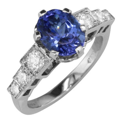 Bespoke Tanzanite and Diamond Ring