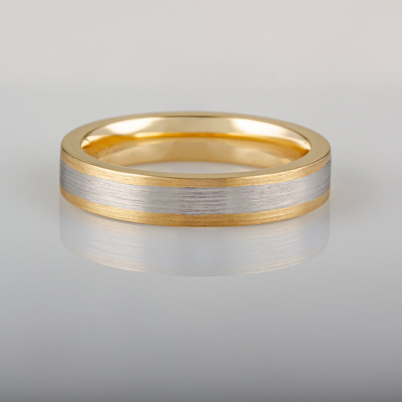 Two metal wedding ring for men in 4mm width