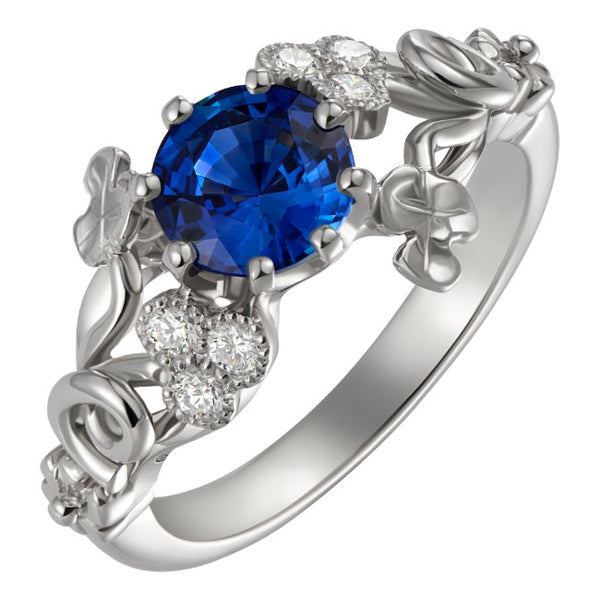 Unique sapphire flower ring