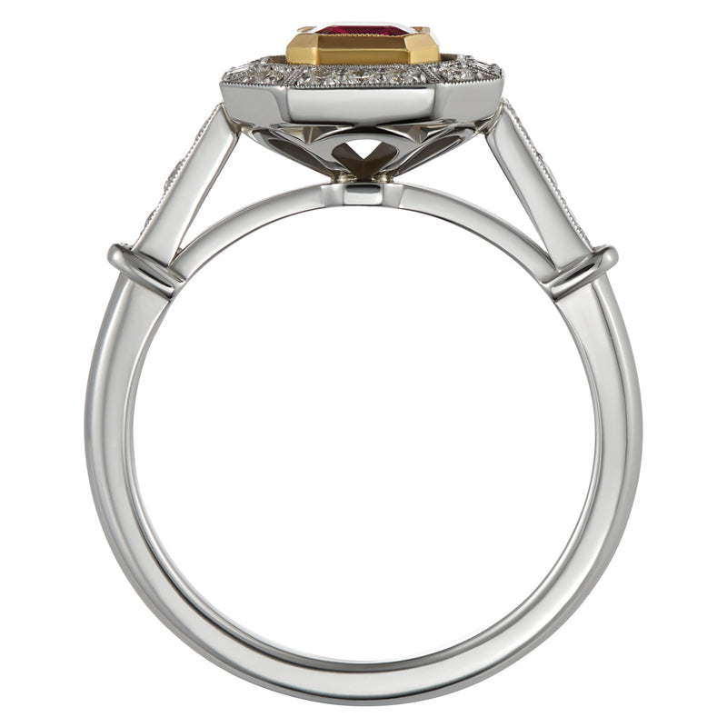 Vintage design ruby diamond ring
