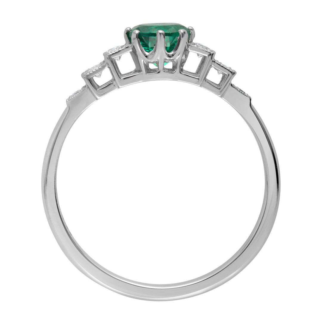 Art Deco Emerald & Diamond Engagement Ring | London Victorian Ring ...