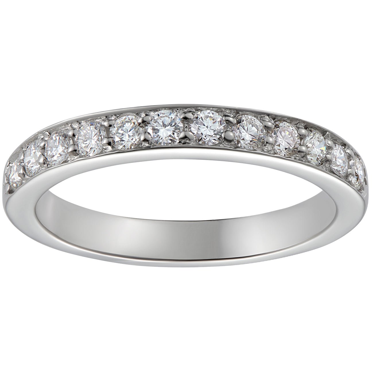 3mm white gold diamond wedding band