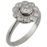 Edwardian style diamond cluster engagement ring