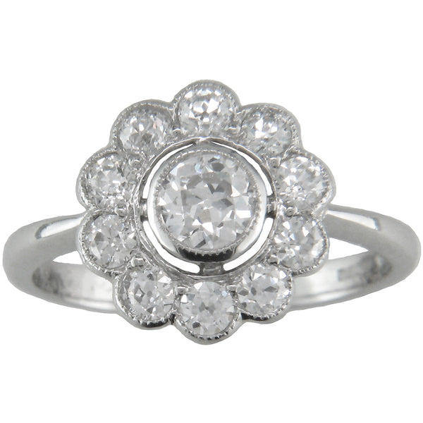 Diamond Cluster Ring Antique Design in UK.