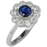 Vintage sapphire and diamond engagement ring