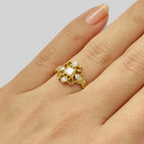 Georgian engagement ring with diamonds in yellow gold