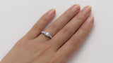 Low Profile Vintage Engagement Ring with Diamond Band