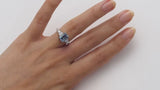 Aquamarine and baguette diamond ring video on hand