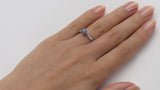 Aquamarine Engagement Ring with Engraved Diamond-Set Band