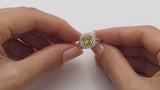 Yellow Sapphire Halo Cluster Ring