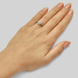 Edwardian diamond daisy cluster ring in platinum