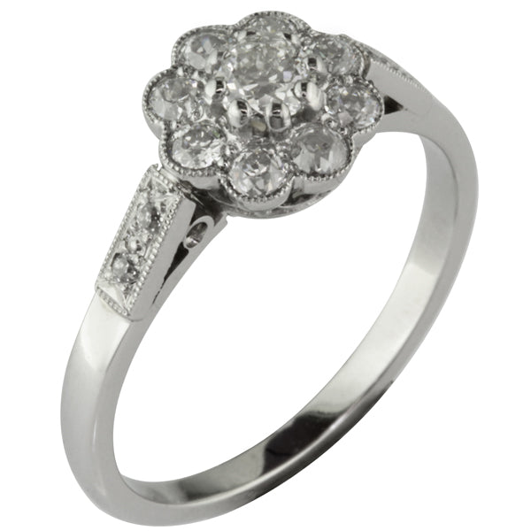 Daisy diamond cluster ring