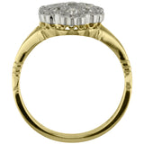 Diamond Cluster Ring with Split Shoulders in an Antique Style