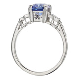 1930s style sapphire ring with baguette diamonds