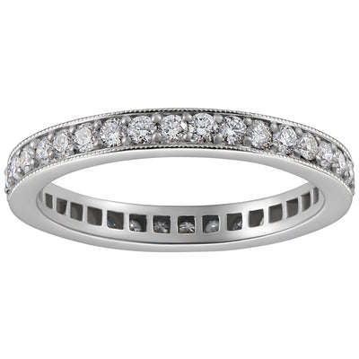 2.5mm full diamond wedding ring in platinum