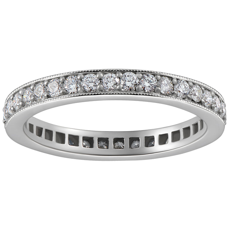 2.5mm full diamond wedding ring in white gold