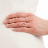 Vintage ruby engagement ring on hand