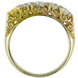 Vintage five stone diamond half hoop ring
