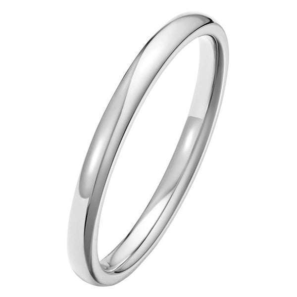 2mm court wedding ring in 18ct white gold