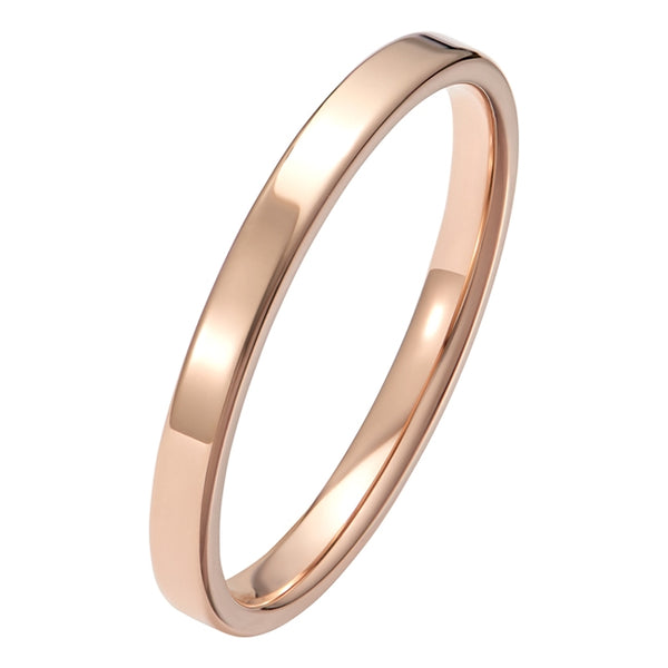 2mm Rose Gold Light Flat Court Wedding Ring