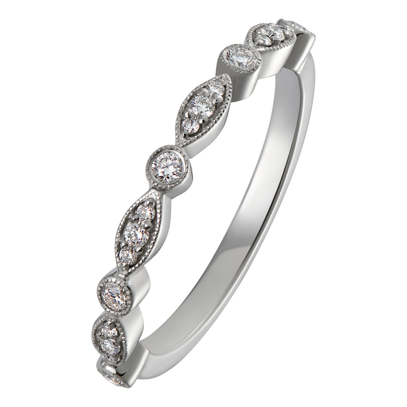2mm slim scalloped platinum diamond wedding ring